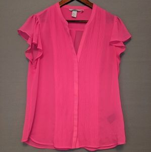 Sleeveless bright pink cap sleeve H&M blouse
